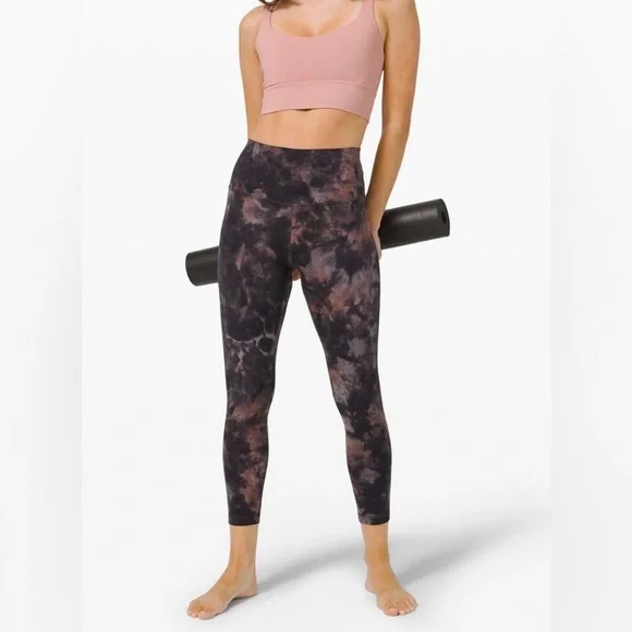 Lululemon Align Pant 25" *Diamond Dye Graphite Grey Pink Pastel size 6 - Picture 3 of 9